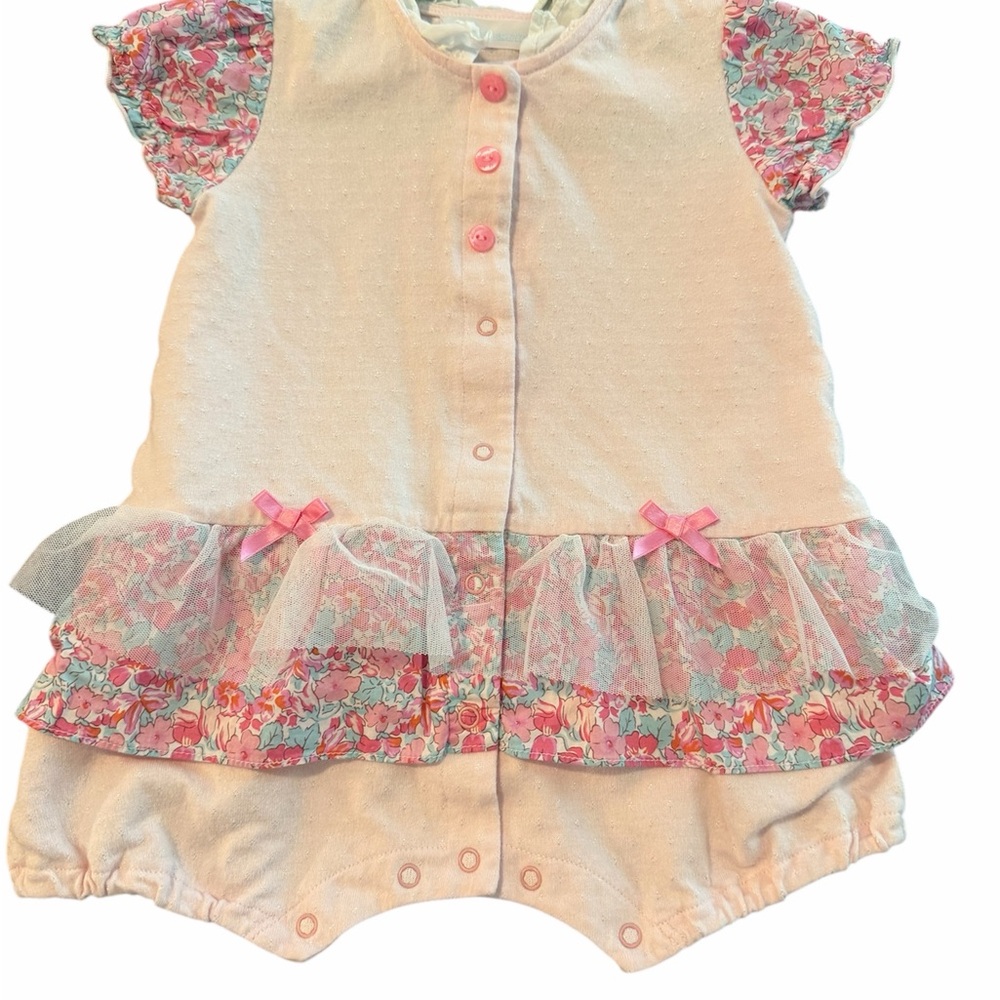 RARE Japanese Baby‎ Romper | Boutique Floral Tulle | 6–9M